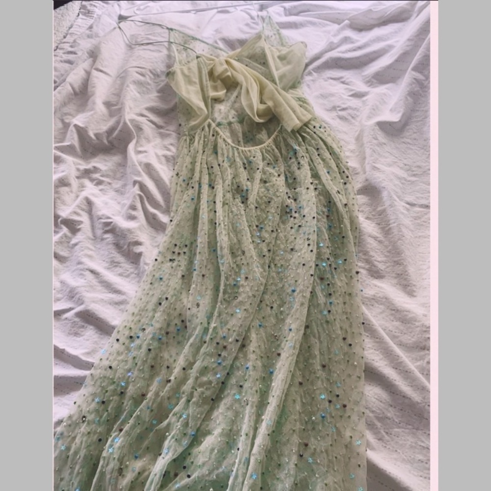 ⭐️RARE⭐️FREE PEOPLE EMBELLISHED SLIP DRESS